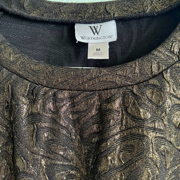 Worthington Metallic Gold - Cooper Textured Top - Picture 3 of 5